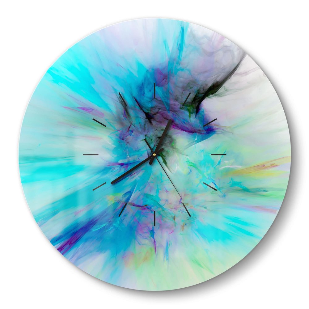 DEQORI Glass Wall Clock, Round, 50 cm, Supernova of Colors