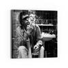 DEQORI Glass Wall Art “Party Guest on the Toilet,” Square, 30 x 30 cm view 1