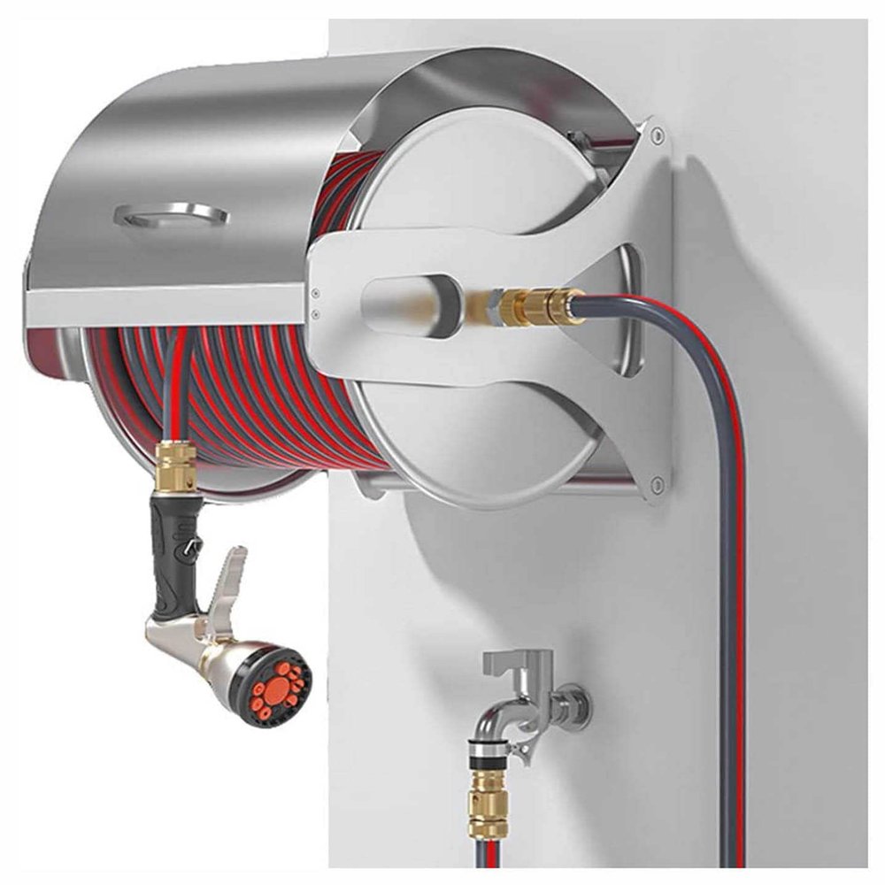 Stainless Steel Metal Garden Hose Reel