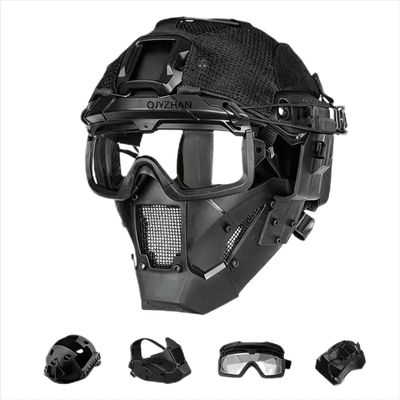 Airsoft FAST Helmet, Mask & Tactical Goggle Set