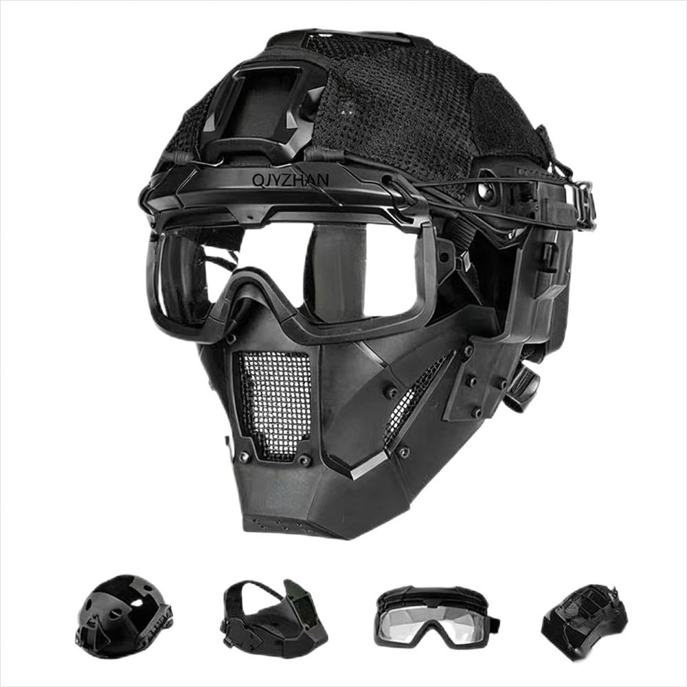 Airsoft FAST Helmet, Mask & Tactical Goggle Set