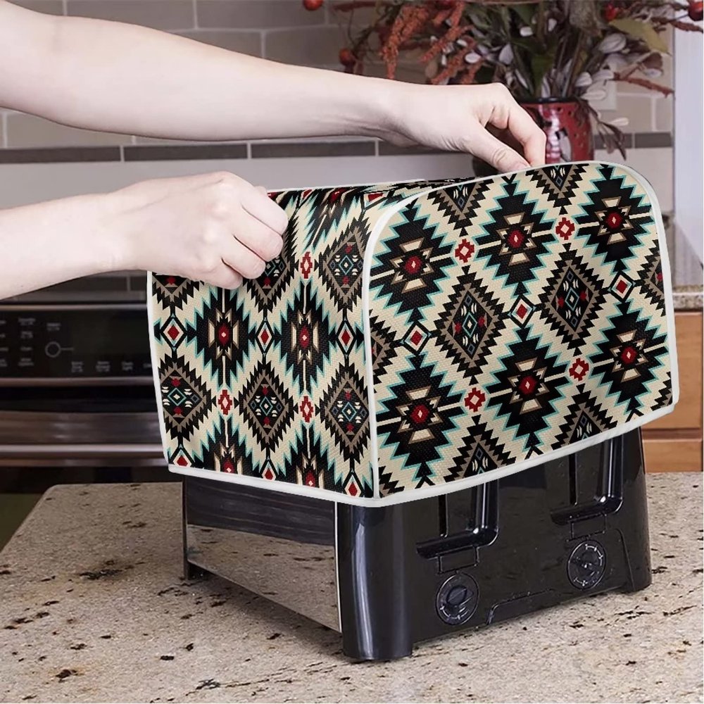 Xoenoiee Navajo Aztec Quilted Toaster Cover, 4-Slice