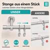 RENA Curtain Rod, 19 mm Metal, Silent Rollers, Complete Set, Matte Chrome, 260 cm | Bawaro view 4