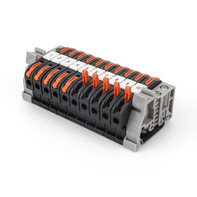 DIYCUT 10-Piece DIN Rail Terminal Block Kit with 10 cm Rail