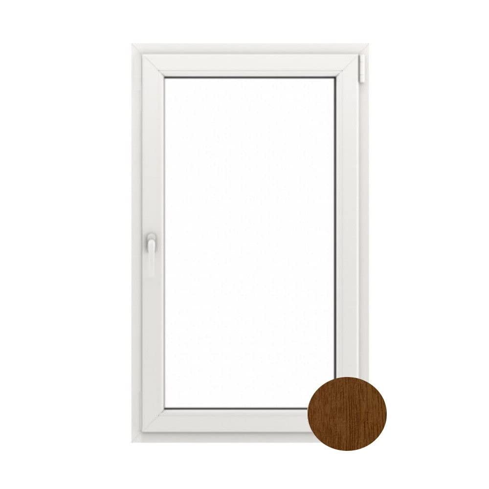 GEALAN S8000 uPVC Window, Double-Glazed Basement Window, White/Golden Oak, 900 x 650 mm, DIN Right-Handed
