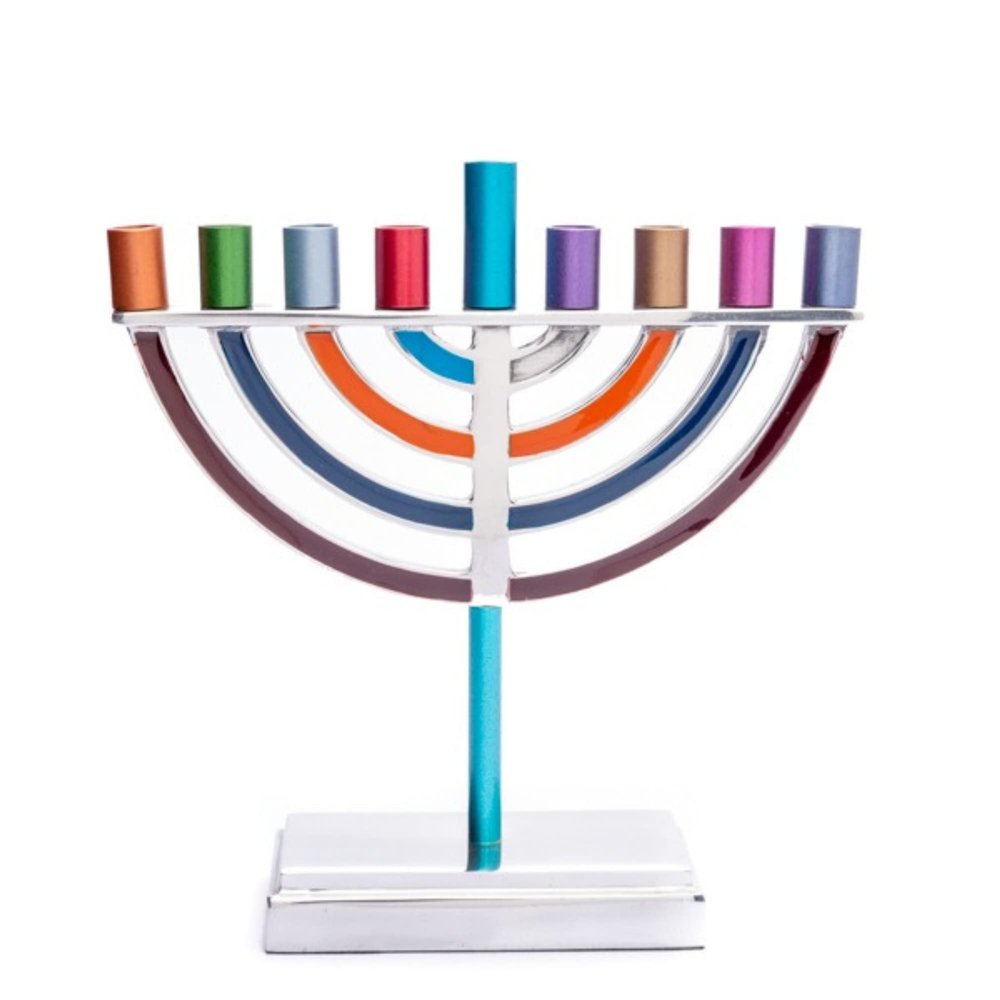 Yair Emanuel Aluminum Chanukah Menorah, 17 cm