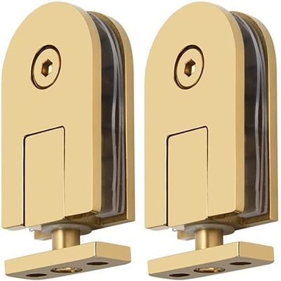 Shower Glass Door Hinge, 360° Swivel, Frameless, 304 Stainless Steel, for 510 mm Tempered Glass, 2-Pack, Gold
