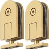 Shower Glass Door Hinge, 360° Swivel, Frameless, 304 Stainless Steel, for 510 mm Tempered Glass, 2-Pack, Gold view 1