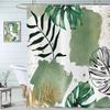 Hnmdmyi Boho Shower Curtain, 180 x 240 cm, Abstract Green Tropical Leaves view 3