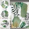 Hnmdmyi Boho Shower Curtain, 180 x 240 cm, Abstract Green Tropical Leaves view 4