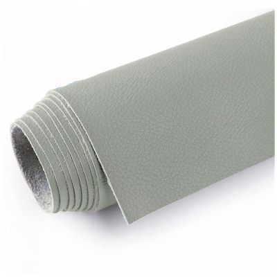 SAVAAL Gray Microfiber Faux Leather Fabric, 1.12 mm, Suede Backing, 138 × 100 cm