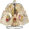 Pastoral Rose Bone China Tea Cup and Saucer Spoon Set, European Porcelain Coffee Cup, 200 ml, with Rack, A view 1