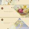 Pastoral Rose Bone China Tea Cup and Saucer Spoon Set, European Porcelain Coffee Cup, 200 ml, with Rack, A view 3