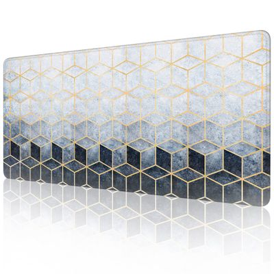 Gaming Mouse Pad, Abstract Blue Cube Gradient, 80 x 40 cm