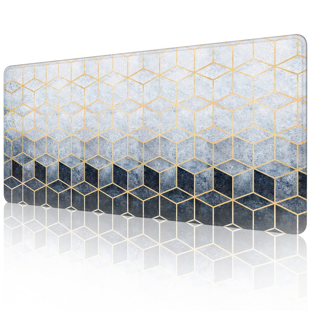 Gaming Mouse Pad, Abstract Blue Cube Gradient, 80 x 40 cm
