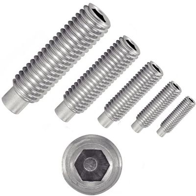 irsa24 500 x Stainless Steel A4 Hex Socket Set Screws with Dog Point ISO 4028 M4 x 25