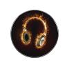 Burning Headphones Round Magnets for Magnetic Boards and Refrigerators view 1