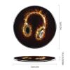 Burning Headphones Round Magnets for Magnetic Boards and Refrigerators view 2