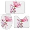 3-Piece Pink Floral Bathroom Mat Set view 1