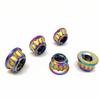 RISON Titanium M6 x 1.0 mm 12-Point Sprocket Flange Locknuts, Iridescent, 5-Pack view 2