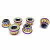 RISON Titanium M6 x 1.0 mm 12-Point Sprocket Flange Locknuts, Iridescent, 5-Pack view 4