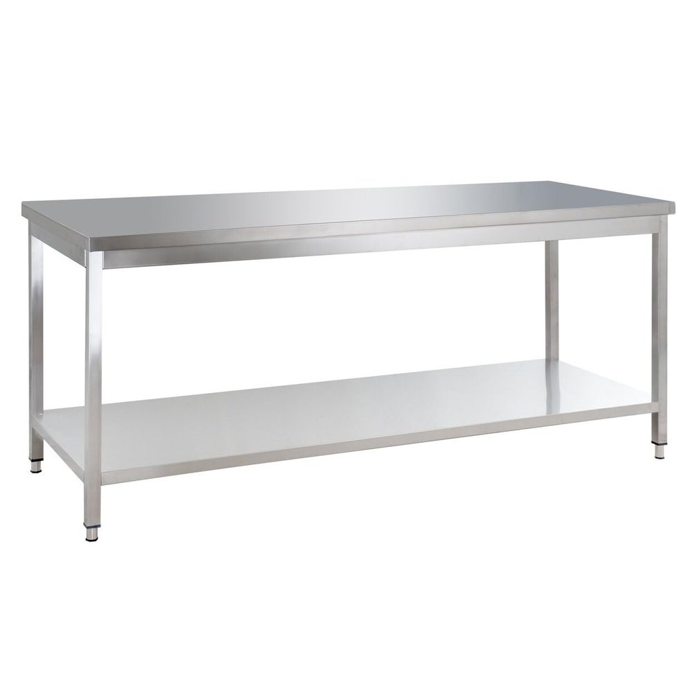GastroHero Stainless Steel Work Table, 100 x 60 cm, with Undershelf, No Backsplash, AISI 201