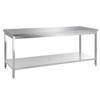 GastroHero Stainless Steel Work Table, 100 x 60 cm, with Undershelf, No Backsplash, AISI 201 view 1