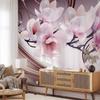 decomonkey Premium Abstract Flower Photo Wallpaper, 100 x 70 cm, XL, Magnolia, 3D view 2
