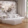 decomonkey Premium Flower Leather Photo Wallpaper, 350 x 256 cm, XL, Lilies, Beige view 2