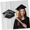 STOBOK 4-Piece Hanging Wooden Graduation Signs with Cap Design view 2