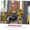 STOBOK 4-Piece Hanging Wooden Graduation Signs with Cap Design view 3
