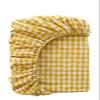 Plaid Fitted Sheet for Box Spring Beds, 100% Washed Cotton, 90 x 200 + 20 cm, Color U view 1