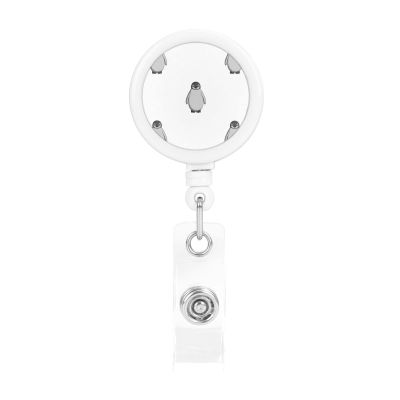 Gray Penguin Retractable Badge Holder, 360° Swivel ID Card Holder