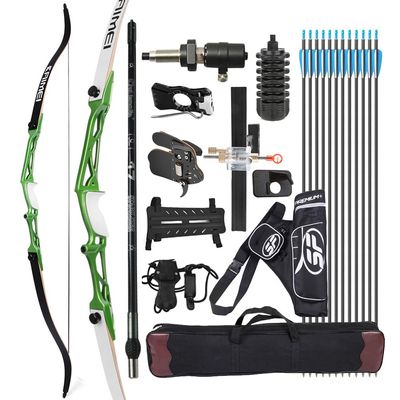surfwolf Recurve Bow 66"/68"/70", 12–40 lb, Takedown Competition Bow, 68"/24 lb Green Set