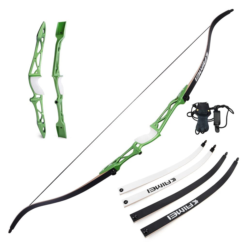surfwolf Recurve Bow, 66"/68"/70", 12–40 lb, Takedown Competition/Hunting Bow, Green, 70"/40 lb