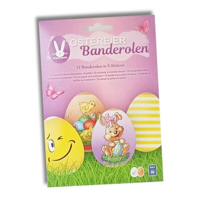 Easter Egg Bands, 12 Pack, 4 Designs