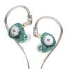 CalmGeek EDX Pro In-Ear Stage Monitor Earphones, Dual-Magnetic Dynamic Driver, Shock Bass, Detachable 0.75 mm Cable, Cyan, No Microphone view 1