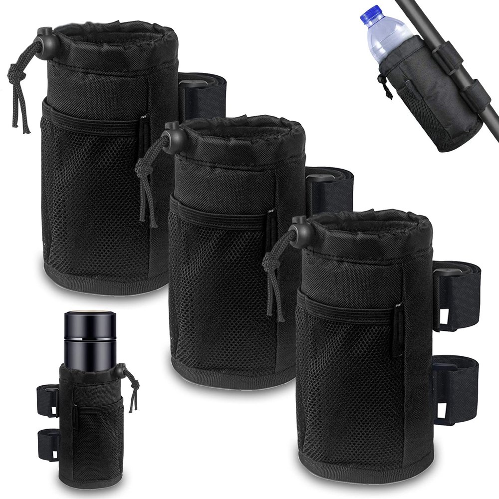 3-Pack Bicycle Bottle Holders with Mesh Pockets