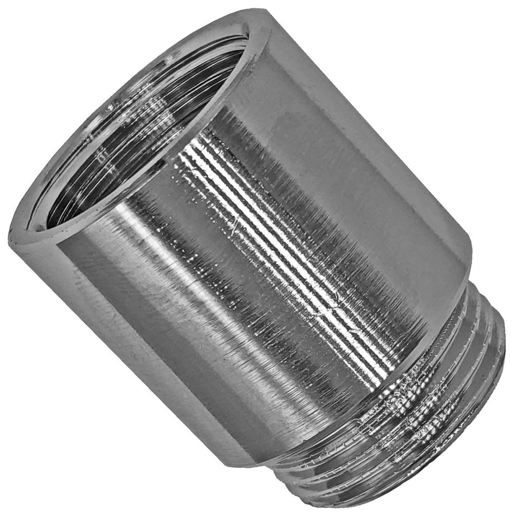 Chrome-Plated Brass Threaded Fitting, 1 in x 50 mm Female-to-Male Extension