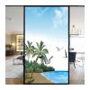 Siunwdiy Frosted Privacy Window Film, Non-Adhesive, Sand Beach Sky, 20" x 32" view 1