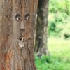 Relaxdays 4-Piece Tree Face Decor, Beige/Brown view 2