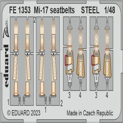 Eduard Accessories FE1353 - 1:48 Mi-17 Steel Seatbelts for AMK Kit - New