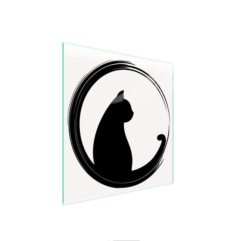 DarHuas Glass Stove Cover 20 x 20.5 in, Cat Design