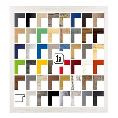 Multicolore Deluxe Poster Frame 30 x 45 cm, Limed Pine Decor, Anti-Glare Acrylic Glazing, White Background