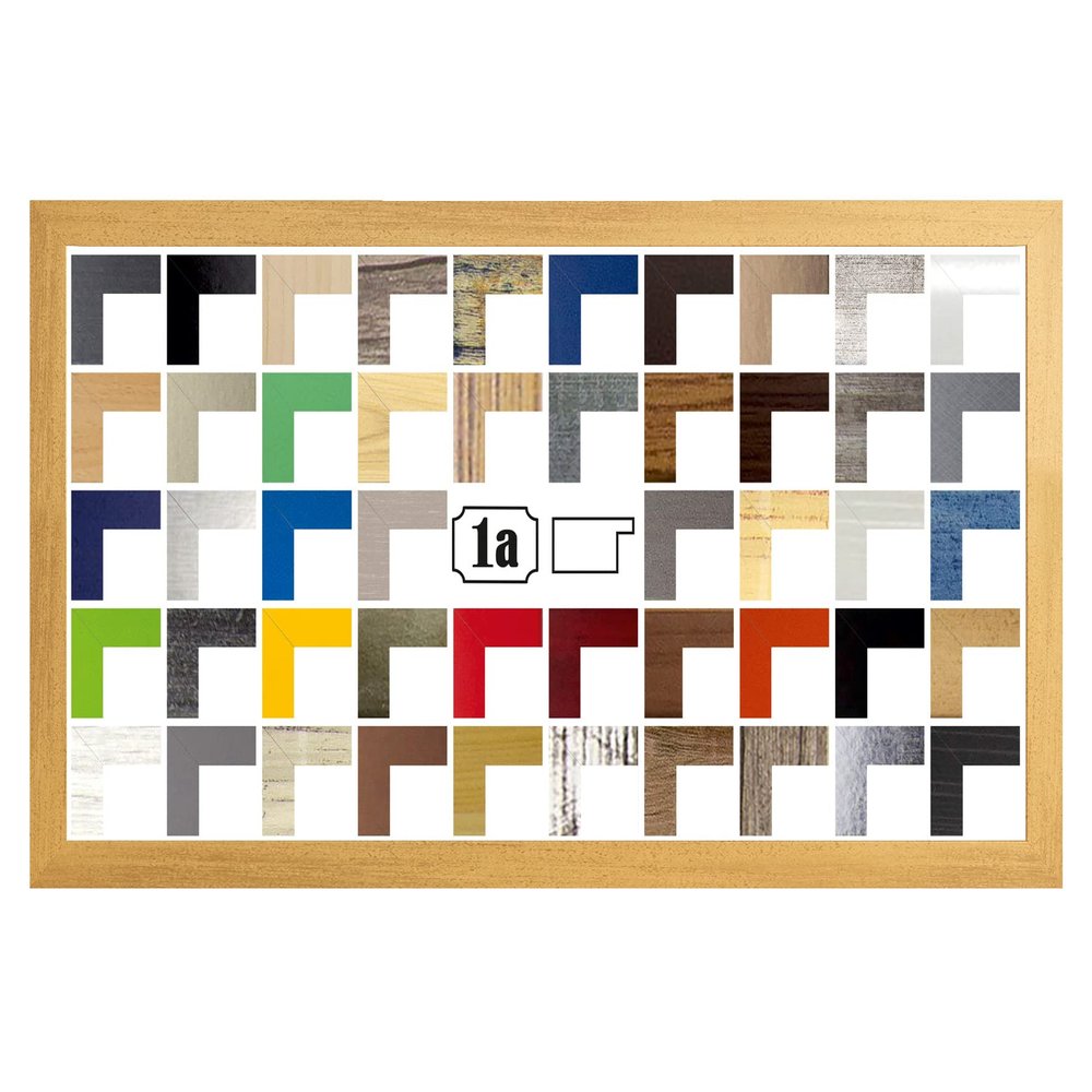 Multicolore Deluxe Poster Frame 65 x 120 cm, Gold Wipe Finish, Clear Acrylic Glazing, White Backing