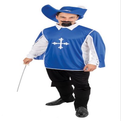 P'tit Clown re22715 - Blue Musketeer Costume, Size S/M