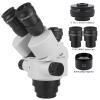 7X-45X Simul-Focal Trinocular Zoom Stereo Microscope Head with 0.5X/2.0X Auxiliary Objective Lens and 0.5X C-Mount Camera (Silver) view 2