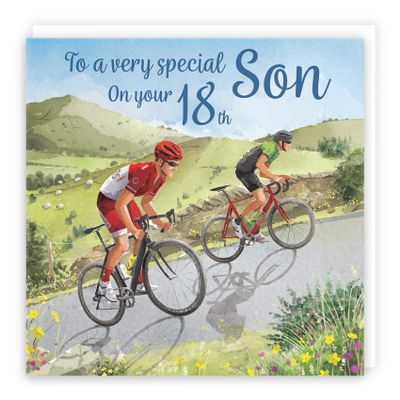 Hunts England 18th Birthday Card for Son – Road Cycling Hill Climb