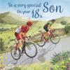 Hunts England 18th Birthday Card for Son – Road Cycling Hill Climb view 2
