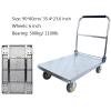 LUCBEI Stainless Steel Platform Cart with Folding Sponge-Covered Handle, 6-Inch Wheels, 1,100 lb (202 Steel) view 2